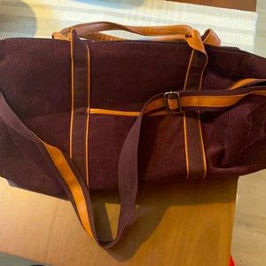 Corduroy tote bag with strap